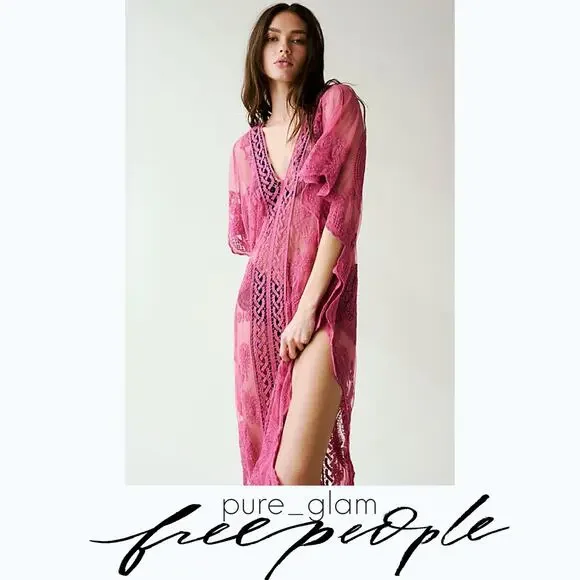 Free People kaftan lace all tous sheer - Picture 3 of 4